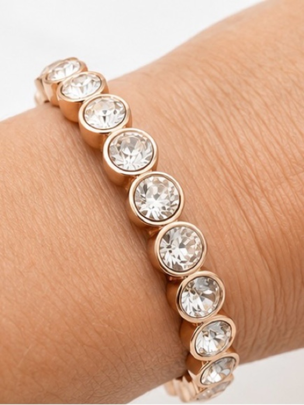 Givenchy Rose Gold Crystal Hinged Bracelet | Never Worn | Sparkle Luxe